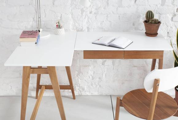 Ragaba LUKA Corner Desk W 135cm x D 85cm Sage Green Oak Left Side Großer Ausverkauf