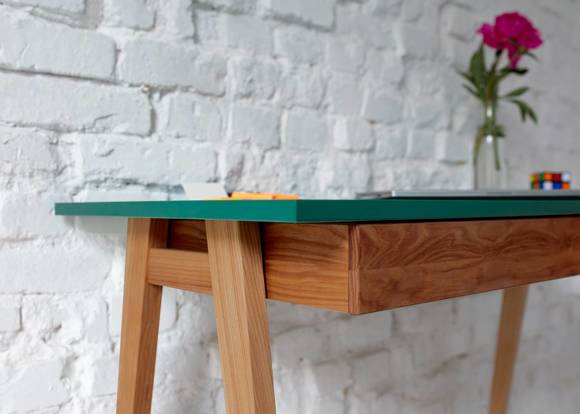 Ragaba LUKA Corner Desk W115cm x D85cm Gentle Blue Oak Right Side Begrenztes Angebot