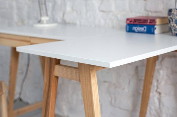 Ragaba LUKA Ashwood Corner Desk W115cm x D85cm Sage Green Right Side Online Shopping