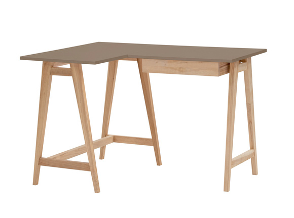 Ragaba LUKA Ashwood Corner Desk W115 x D85cm Brown Beige Left Side