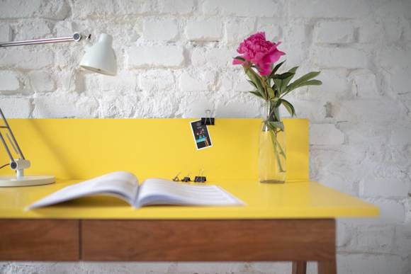 Ragaba LUKA Writing Desk 110x50cm with Drawer Oak Broom Yellow Valentinstagsangebot