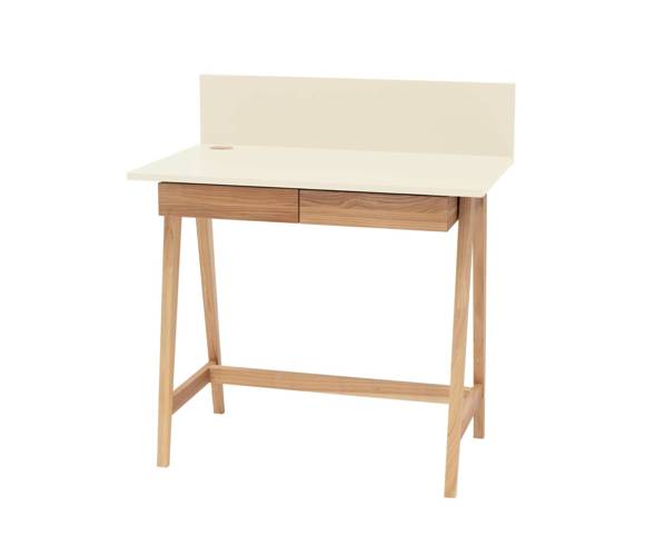 Ragaba LUKA Ashwood Writing Desk 85x50cm with Drawer Chalk White
