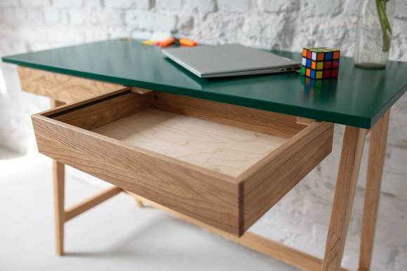 Ragaba LUKA Ashwood Writing Desk 85x50cm with Drawer Chalk White Lagerräumung