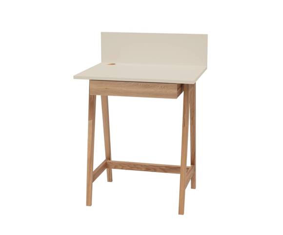 Ragaba LUKA Ashwood Writing Desk 65x50cm with Drawer / Brown Beige