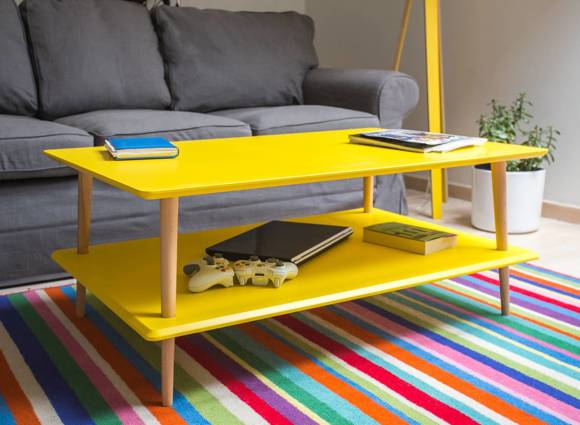 Ragaba KORO LOW Coffee Table W110 x D70cm Broom Yellow