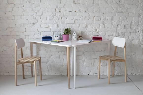 Ragaba NAJA Corner Desk W114 x L85 x H75cm White Legs Dusky Pink Begrenzte Freigabe
