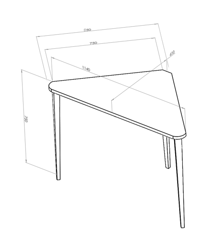 Ragaba NAJA Corner Desk W114 x L85 x H75cm White Legs Dusky Pink Begrenzte Freigabe