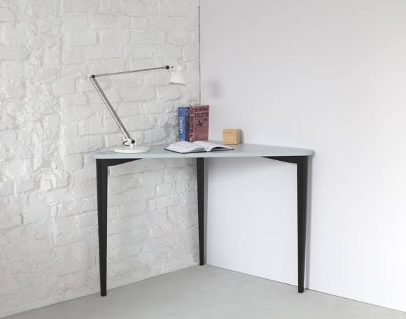 Ragaba NAJA Corner Desk W114 x L85 x H75cm Black Legs Light Grey