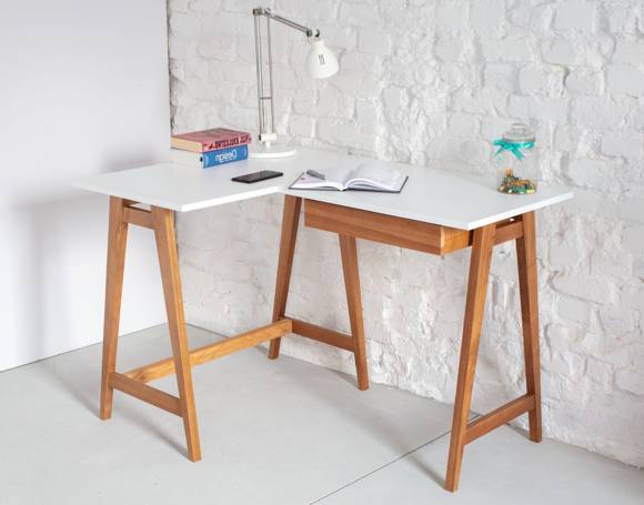 Ragaba LUKA Corner Desk W 115cm x D 85cm / White Oak Left Side