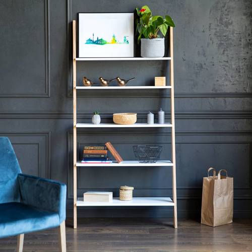 Ragaba ASHME Ladder Shelf 85x35x180cm - White
