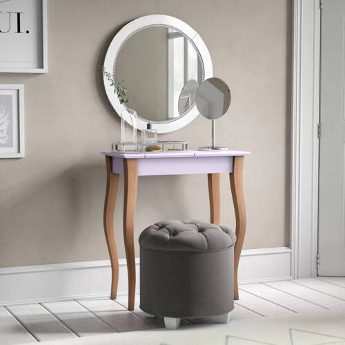Ragaba LILLO Dressing Table with Mirror - 65x35cm Dusky Pink