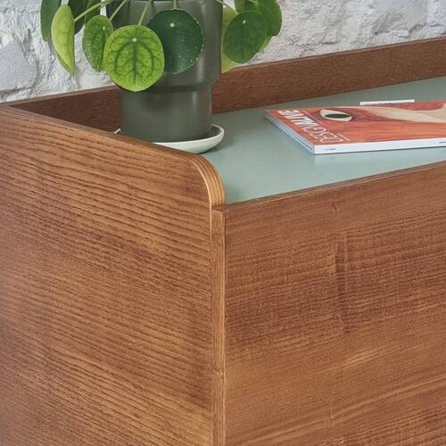 Ragaba DABI Record Player Sideboard 110cm Oak White Kostenloser Versand international