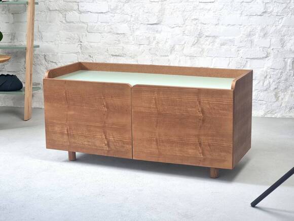 Ragaba DABI Record Player Sideboard 110cm Oak Sage Green Fabrikladen