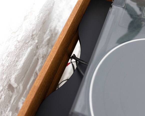 Ragaba RYMO Record Player Cabinet with Drawer W53 x D61cm Oak Black Black Friday Preise