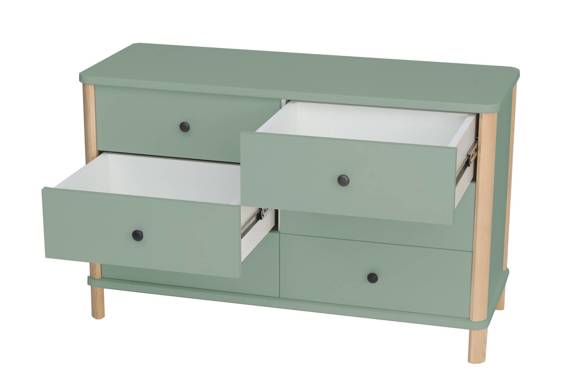 Ragaba ASHME Small Boy 6 Drawer 114cm Double Dresser Sage Green zollfrei