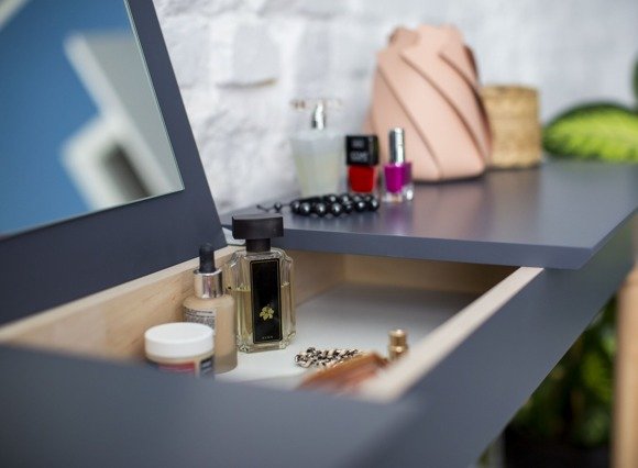 Ragaba MIMO Dressing Table with Mirror - 65x35cm Petrol Blue Günstiger Verkauf