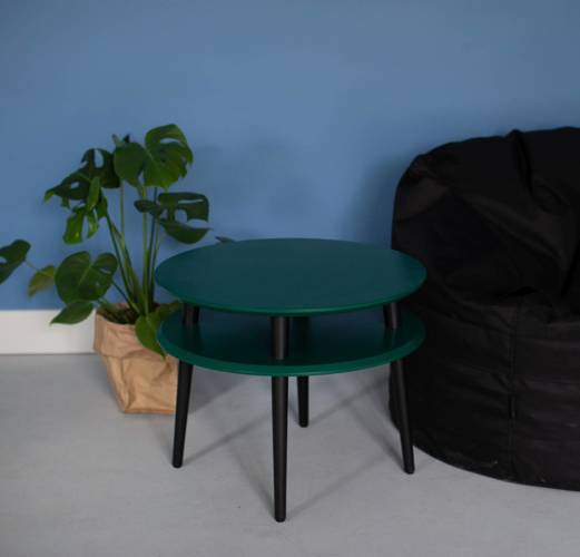 Ragaba UFO Coffee Table diam. 70cm x height 35cm - Petrol Blue / Black Legs Günstig kaufen