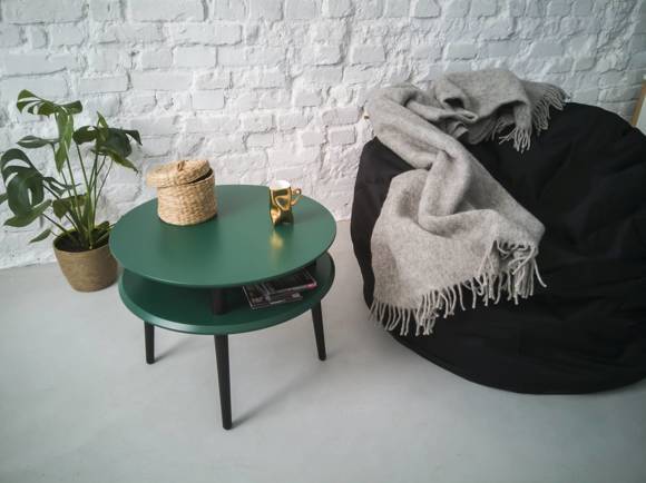 Ragaba UFO Coffee Table diam. 70cm x height 35cm - Petrol Blue / Black Legs Günstig kaufen