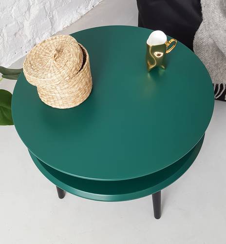 Ragaba UFO Coffee Table diam. 70cm x height 35cm - Petrol Blue / Black Legs Günstig kaufen