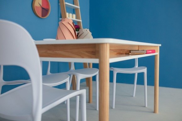 Ragaba ZEEN Dining Table with Shelf 140x90x75cm - White Versandkostenfrei