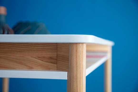 Ragaba ZEEN Dining Table with Shelf 140x90x75cm - White Versandkostenfrei