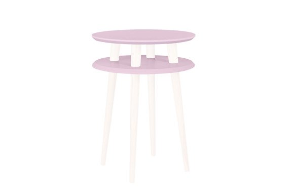 Ragaba UFO Side Table diam. 45cm x height 61cm - Dusky pink/white legs Begrenztes Angebot
