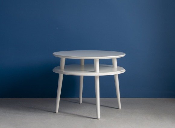 Ragaba UFO Coffee Table diam. 57cm x H 45cm - White/White Legs