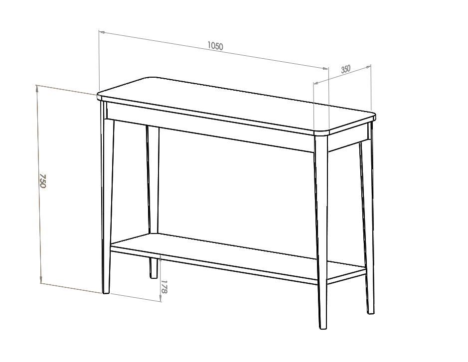 Ragaba ASHME Console Table 105x35cm - Ashwood White Preisnachlass