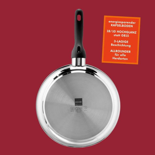 Rohe Germany Schmorpfanne Tavola, 28 cm mit Güteglasdeckel Neuheiten