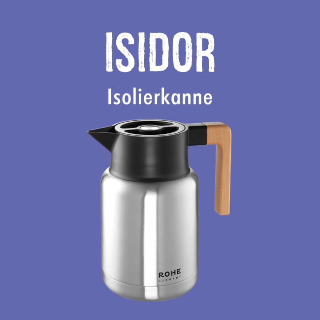Rohe Germany Isolierkanne Isidor, ca. 1,40 l, chrom Letzte 2 Tage