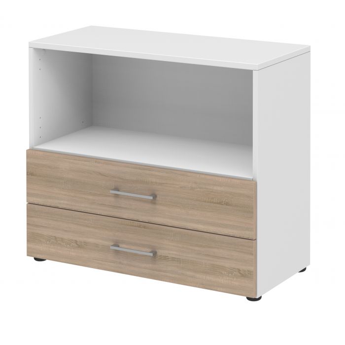 Röhr Bush Regal/Sideboard in Sonoma Eiche Nachbildung mit max. 2 Fächer in Ordnerhöhen