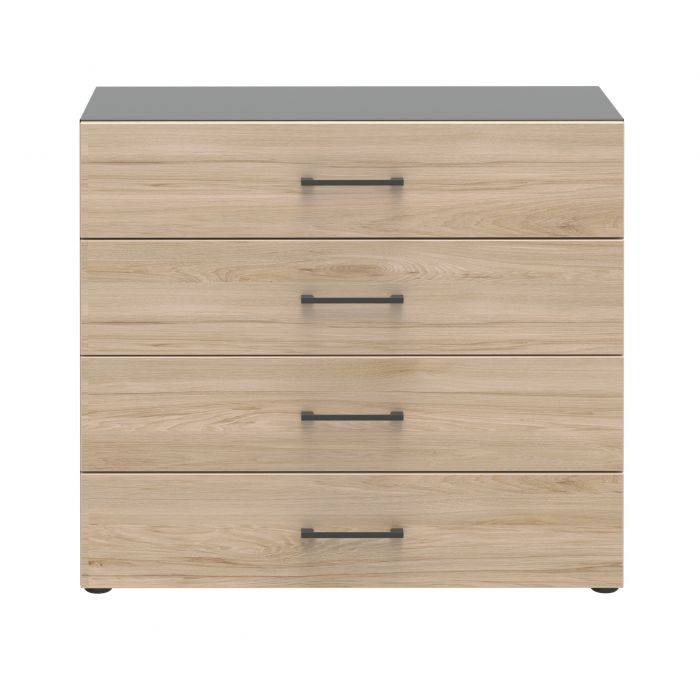 Röhr Bush Highboard in Anthrazit und Hickory Nachbildung mit 4 Schubkästen 50% Rabatt für begrenzte Zeit