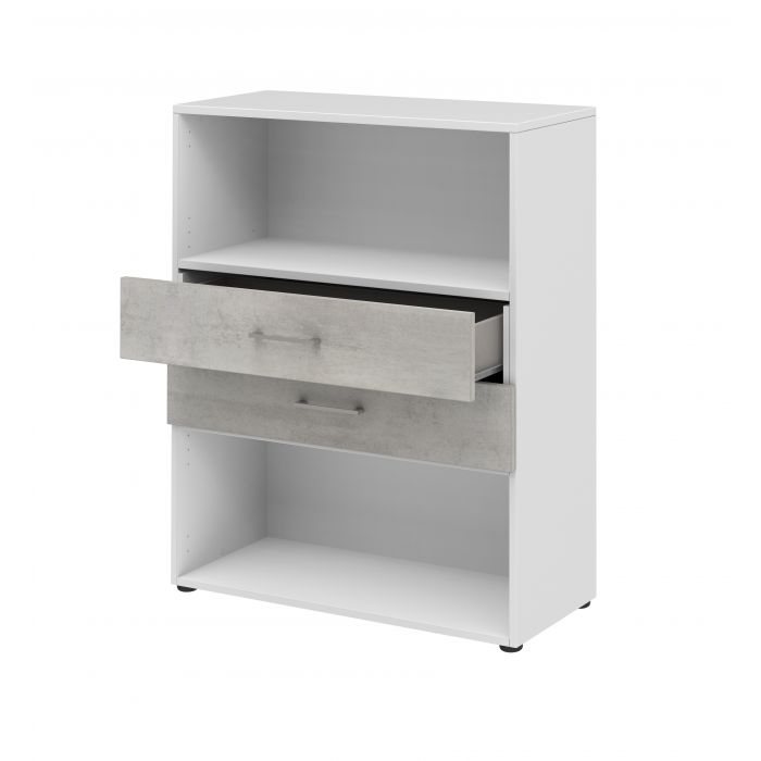 Röhr Bush Regal/TV Sideboard in Beton Nachbildung mit max. 3 Fächer in Ordnerhöhe Kostenloser Versand