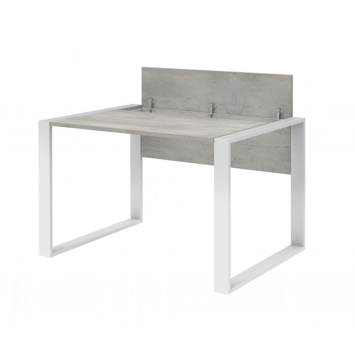 Röhr Bush Schreibtisch in Beton Nachbildung mit Kufenfußgestell und integriertem Kabelmanagement Flash Sale