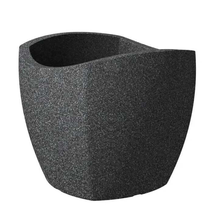Scheurich Wave Globe Cubo Pflanzgefäß 256 - Schwarz-Granit/40