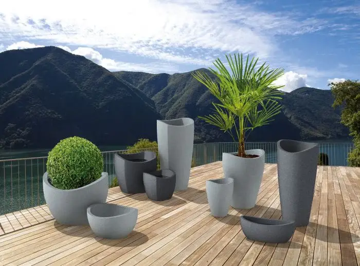 Scheurich Wave Globe Cubo Pflanzgefäß 256 - Schwarz-Granit/40 Kostenlose Rückgabe