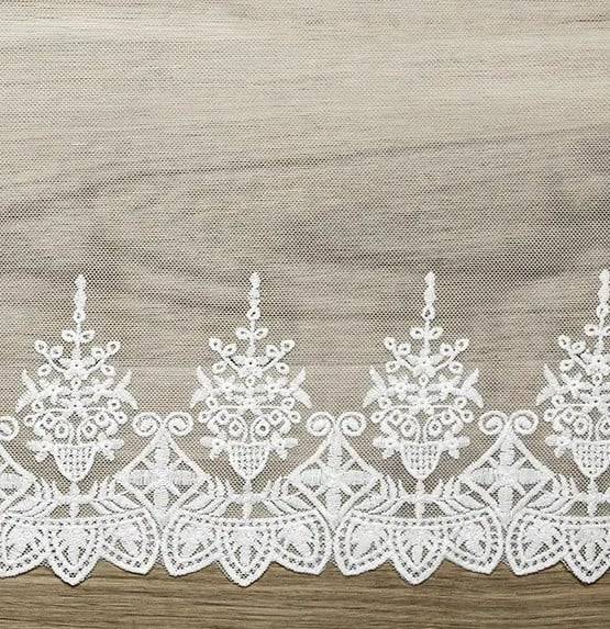 Schöner Leben Tischläufer Tischband Tüll mit Spitze offwhite 0,45x9m Heißer Verkauf