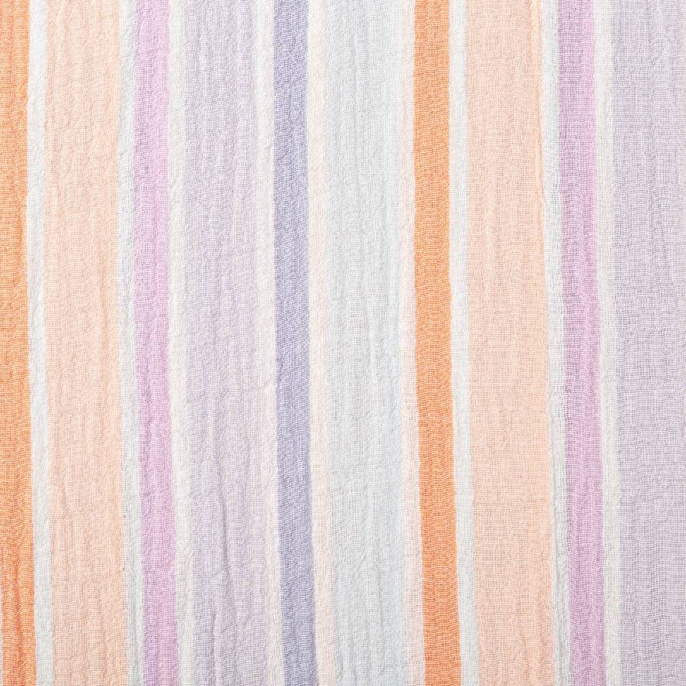 Schöner Leben Musselin Stoff Double Gauze Yarn Dyed Streifen zweiseitig weiß apricot blau 1,35m Breite Zeitlich begrenztes Angebot