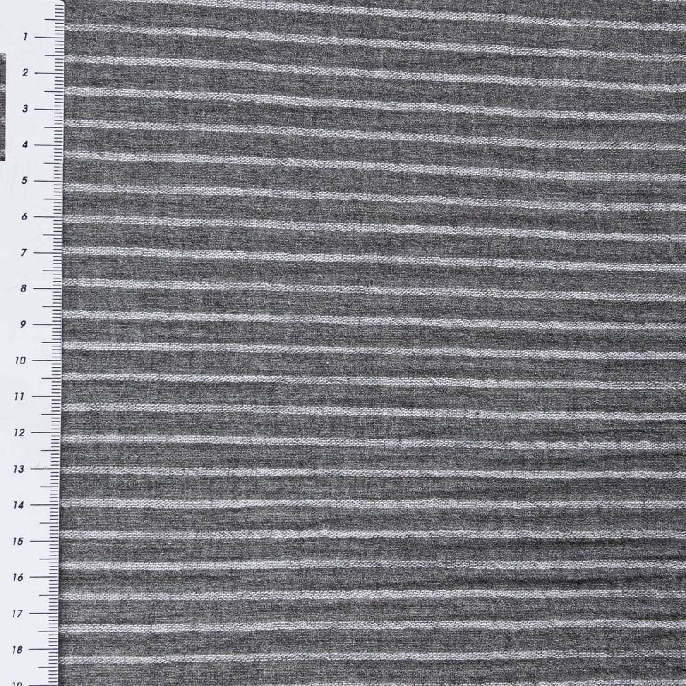 Schöner Leben Musselin Stoff Double Gauze Yarn Dyed Streifen zweiseitig grau weiß 1,35m Breite Exklusive Angebote