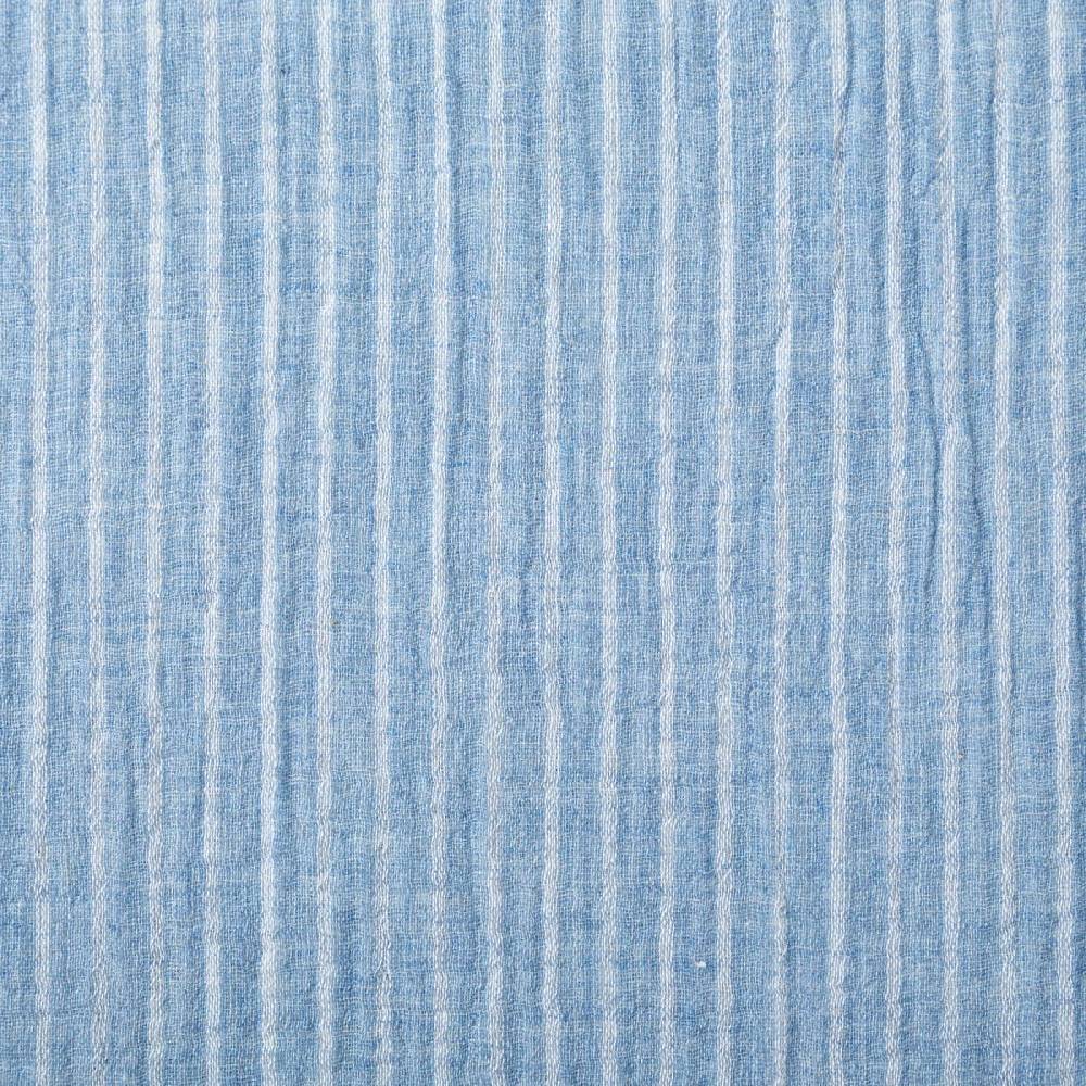 Schöner Leben Musselin Stoff Double Gauze Yarn Dyed Streifen zweiseitig blau weiß 1,35m Breite Blitzangebot