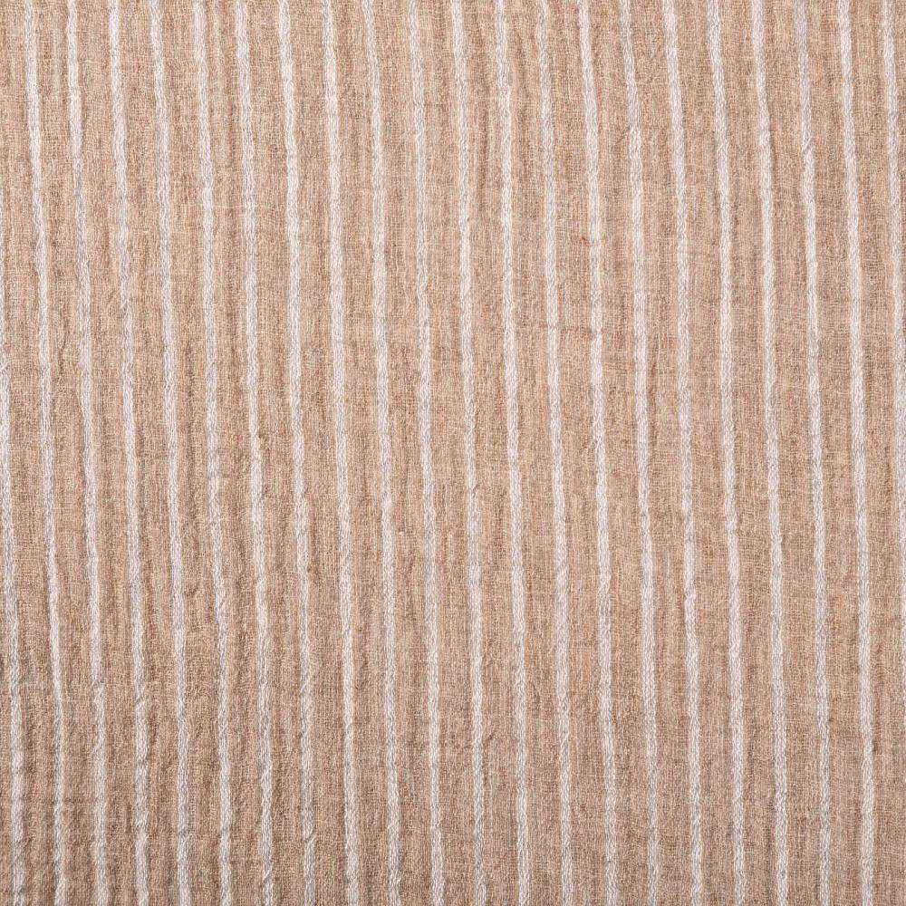 Schöner Leben Musselin Stoff Double Gauze Yarn Dyed Streifen zweiseitig taupe weiß 1,35m Breite Große Rabatte