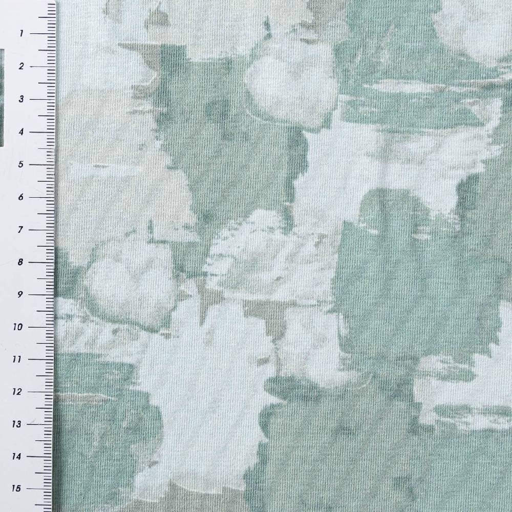 Schöner Leben Jersey Stoff Bio Organic Abstract Painting Pinselstriche grün grau 1,45m Breite Saisonale Angebote