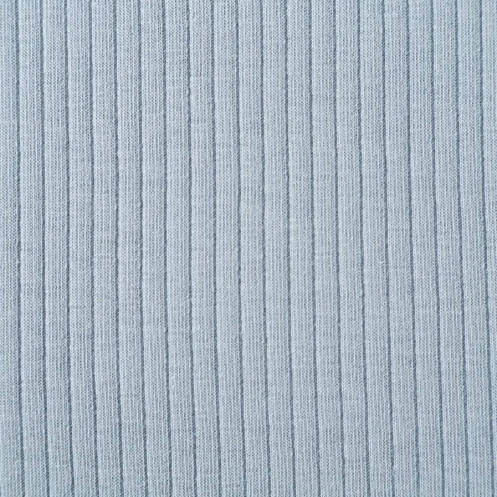 Schöner Leben Interlock Jersey Mandy gerippt einfarbig hell blau 1,40m Breite Tiefpreis