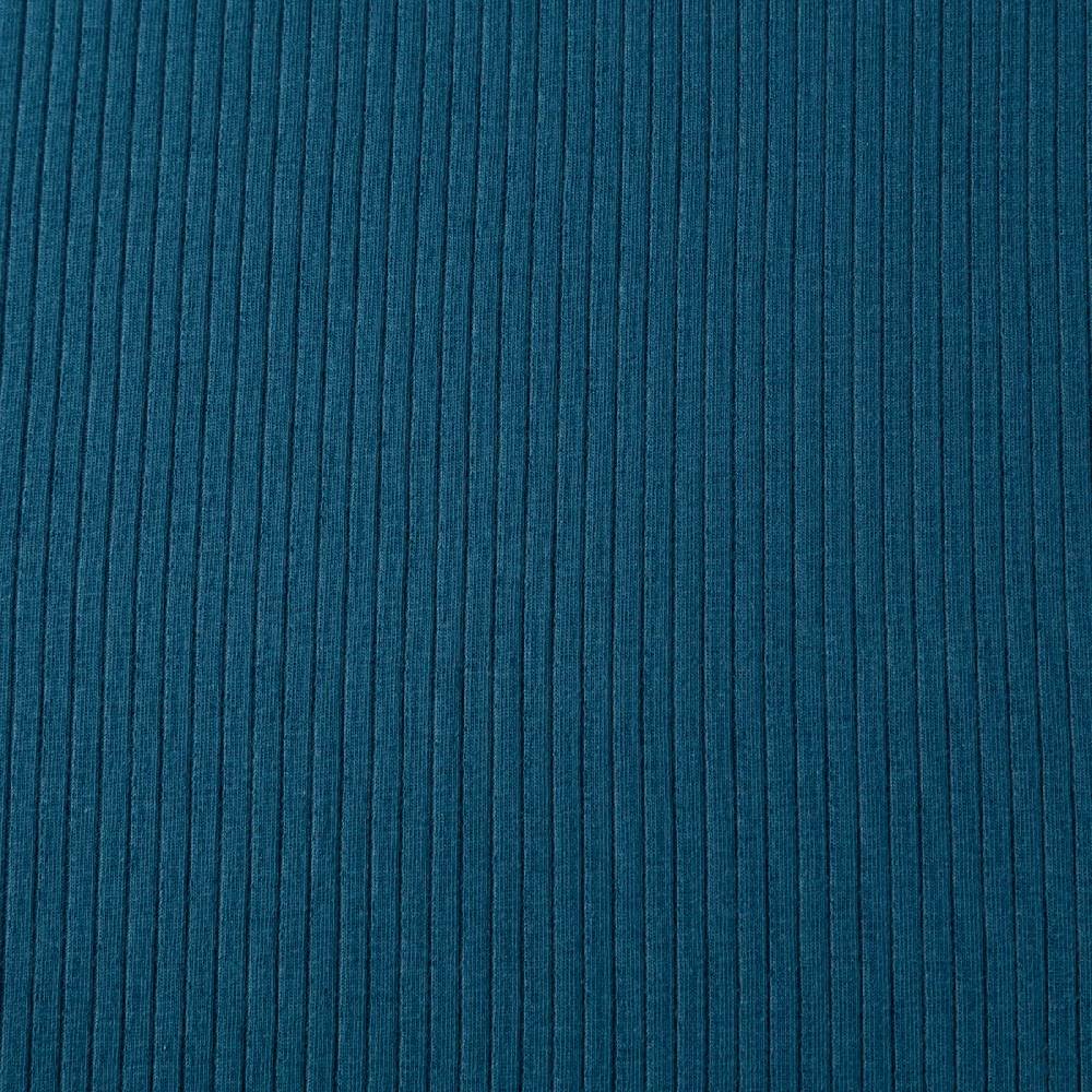 Schöner Leben Interlock Jersey Mandy gerippt einfarbig petrol 1,40m Breite Super Sparpreis