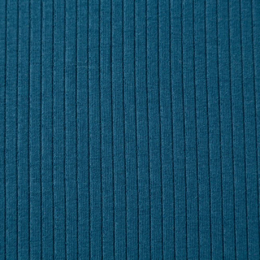 Schöner Leben Interlock Jersey Mandy gerippt einfarbig petrol 1,40m Breite Super Sparpreis