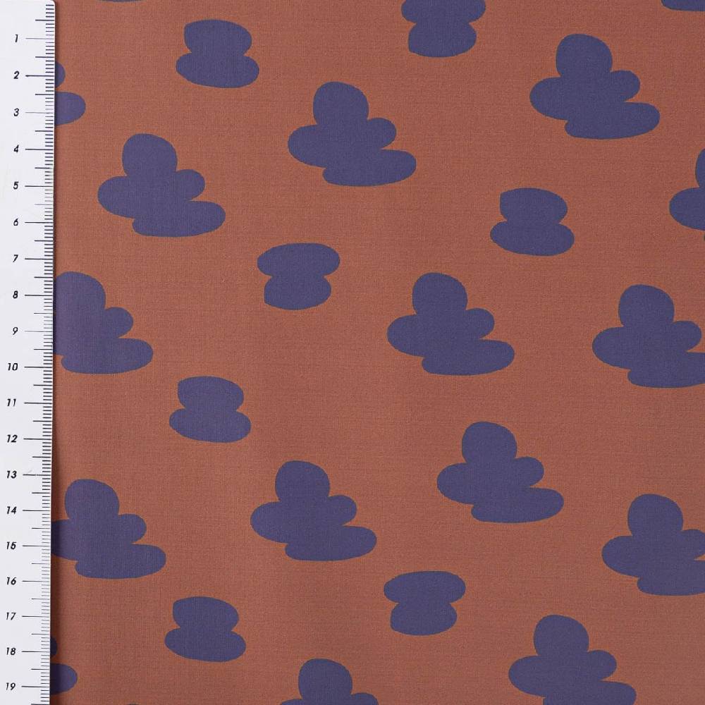 Schöner Leben Outdoorstoff KULLU wasserdicht für Regenjacke Wolken braun lila 1,40m Breite Neueste Stile