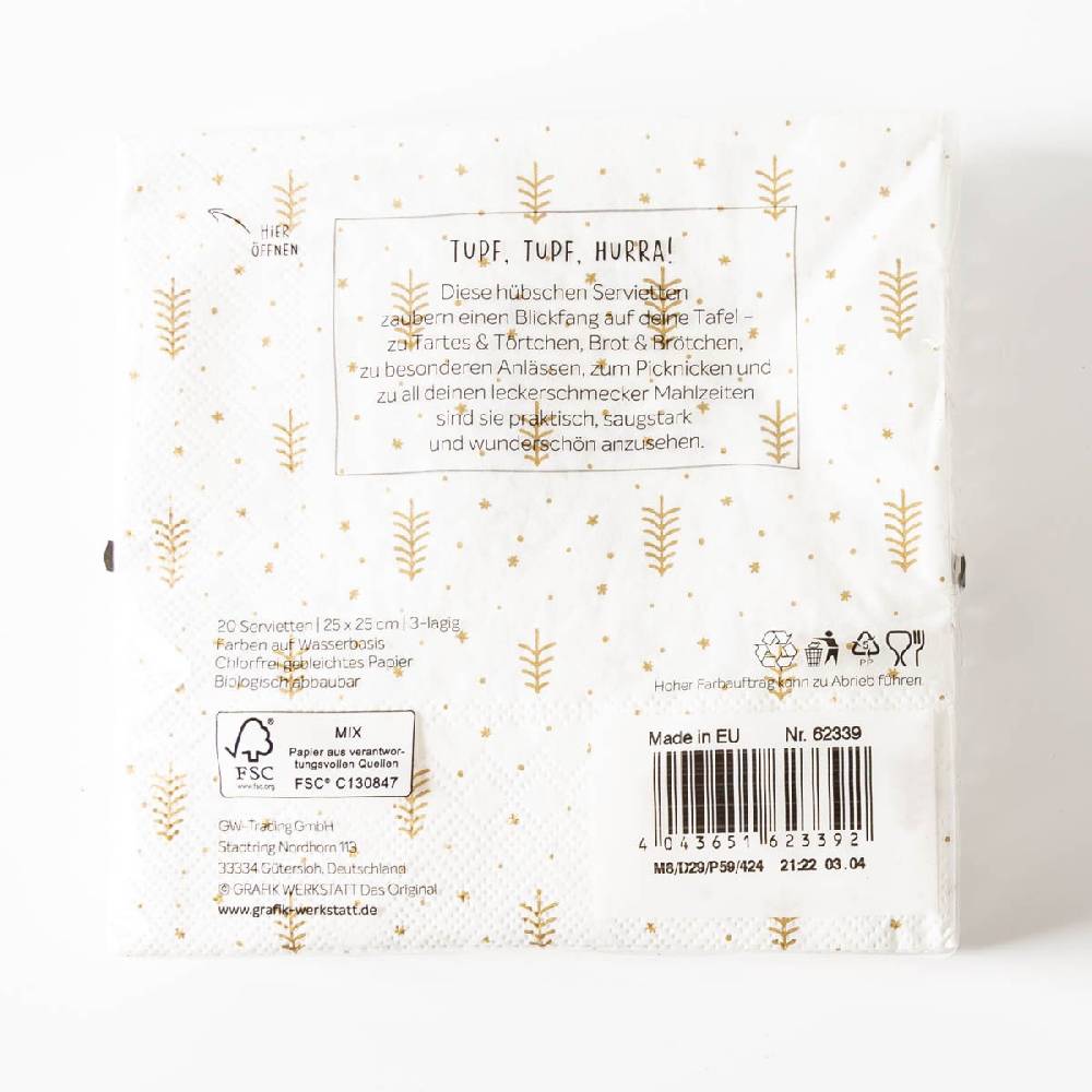 Schöner Leben Servietten Weihnachten ist klein 25x25cm 3lagig 20 Stück von Grafik Werkstatt Super Rabatt