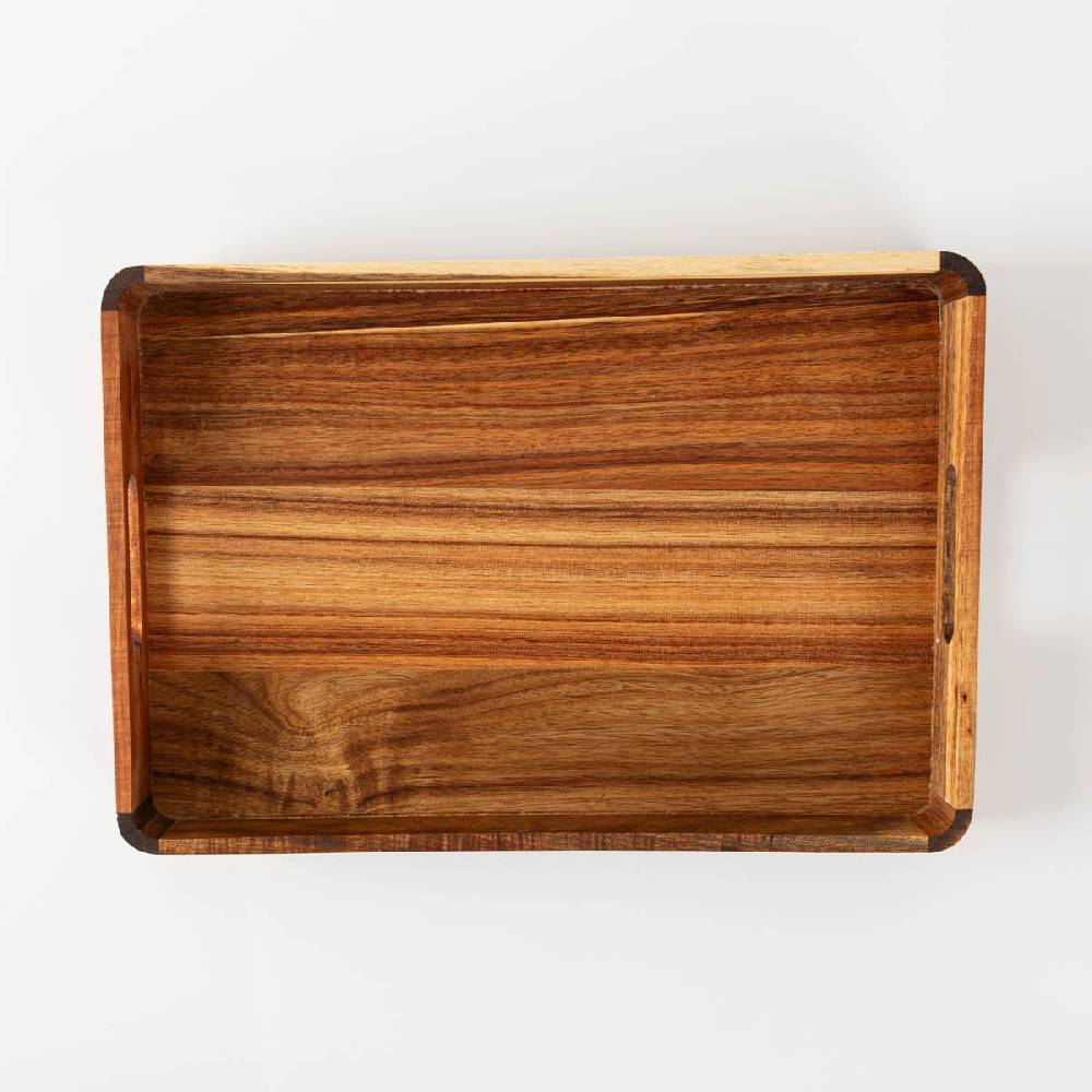 Schöner Leben Holztablett aus Akazienholz in Brauntönen 38x26x4,9xcm Black Friday Preise