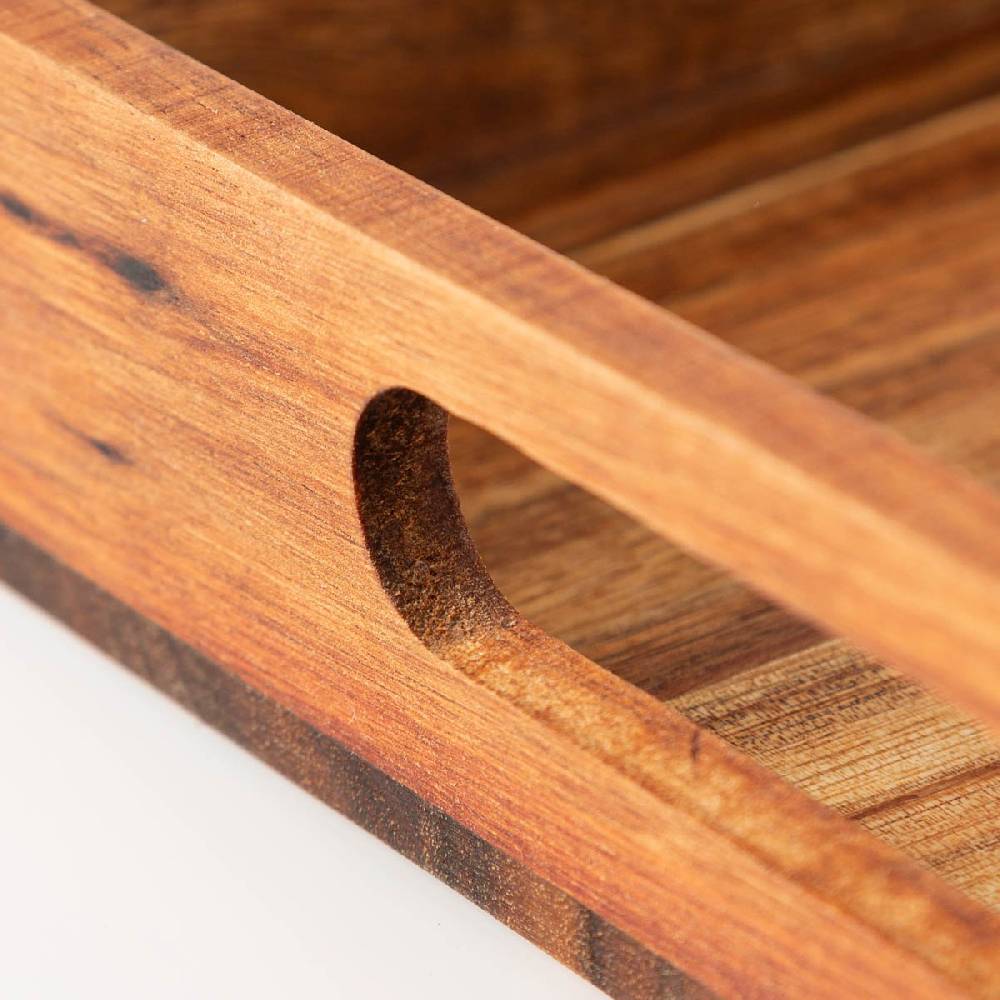 Schöner Leben Holztablett aus Akazienholz in Brauntönen 38x26x4,9xcm Black Friday Preise
