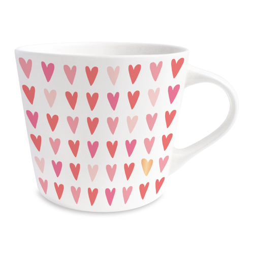 Schöner Leben Tasse mit Goldveredelung Herzchen rot rosa gold 420ml von Grafik Werkstatt Outlet